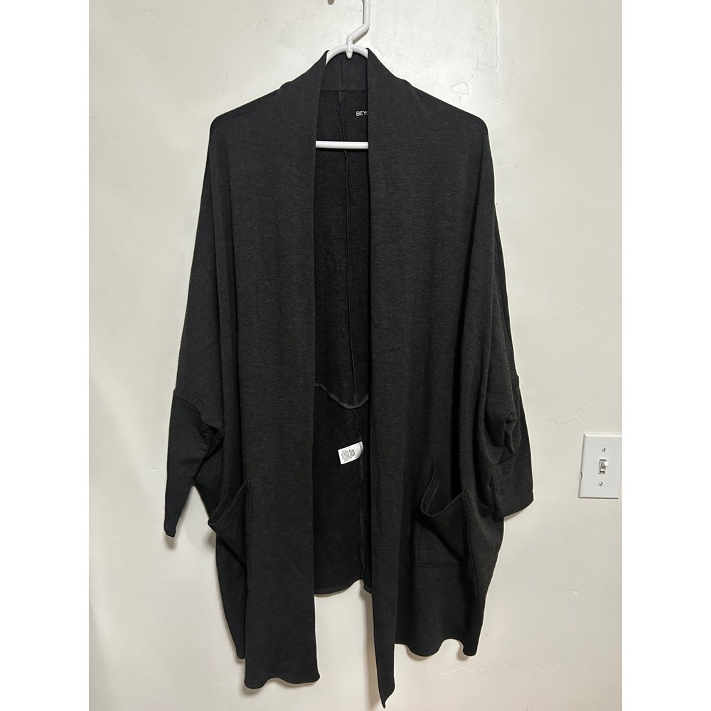Beyond Yoga Womens XS/S Charcoal Grey Open Front Pockets Relaxed Cardigan USA